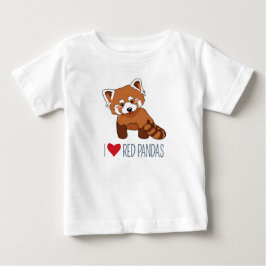 T-shirt Pour Bébé I Love Red Pandas - Panda rouge caricature