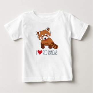T-shirt Pour Bébé I Love Red Pandas - Panda rouge caricature
