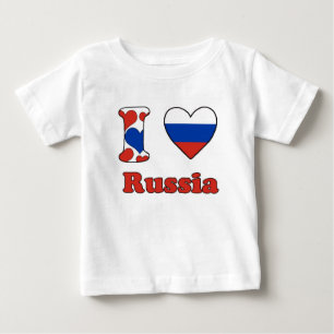 T-shirt Pour Bébé I love Russia