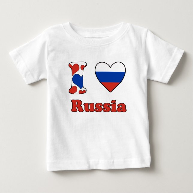 T-shirt Pour Bébé I love Russia (Devant)