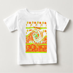 T-shirt Pour Bébé I Love Surf : Belle Florale avec Cool Texte Art