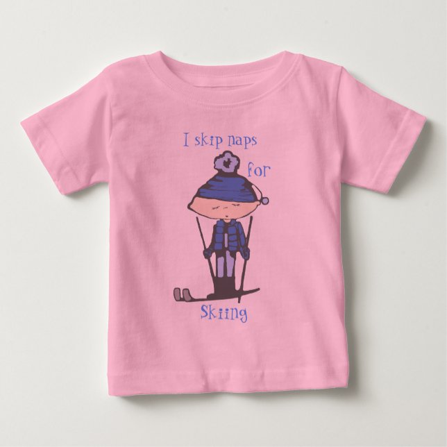 T-shirt Pour Bébé i skip naps pour le ski (Devant)