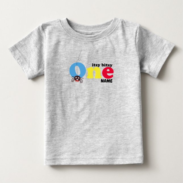 T-shirt Pour Bébé Ibsy araignée Premier 1er anniversaire (Devant)