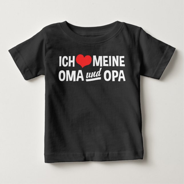 T-shirt Pour Bébé Ich Meine Oma Und Opa (Devant)