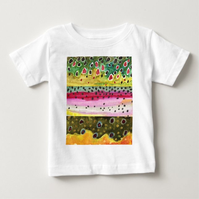 T-shirt Pour Bébé Ichthyologie de la pêche à la truite (Devant)