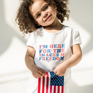 T-shirt Pour Bébé Ici Pour Les Snacks & Liberté Le 4 juillet