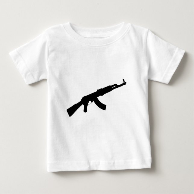T-shirt Pour Bébé icône de pistolet noir ak 47 (Devant)
