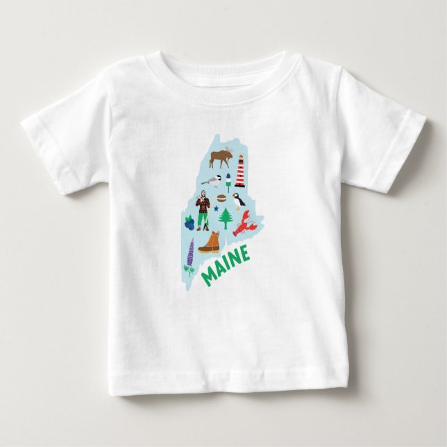 T-shirt Pour Bébé Icônes du Maine (Devant)