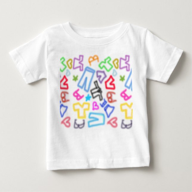 T-shirt Pour Bébé icônes néons (Devant)