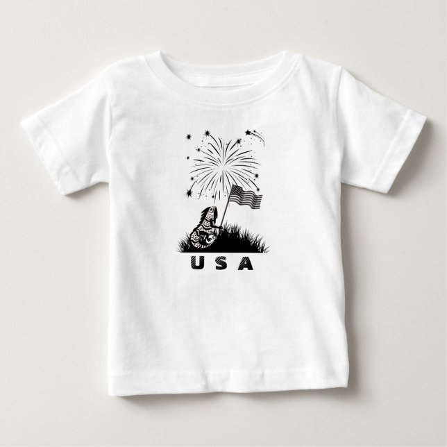 T-shirt Pour Bébé Iguana patriotique (Devant)