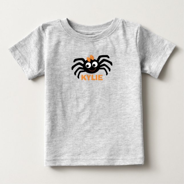T-shirt Pour Bébé Ihalloween Web de l'araignée mûre personnalisé (Devant)