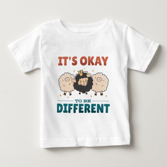 T-shirt Pour Bébé Il est bon d'être différent Invitation (Devant)