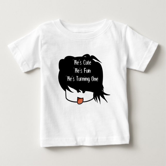 T-shirt Pour Bébé Il est mignon, il est un qu'il tourne (Devant)