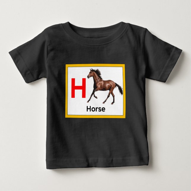 T-shirt Pour Bébé Il est pour le cheval (Devant)