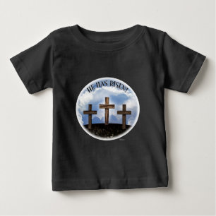 T-shirt Pour Bébé Il Est Ressuscité 3 Croix Rudes