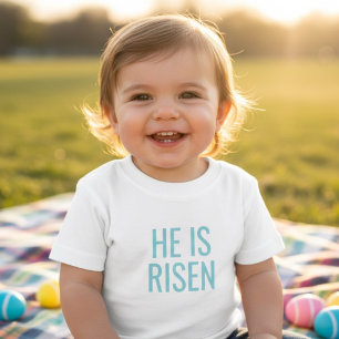 T-shirt Pour Bébé Il Est Ressuscité   Pâques Enfant Chrétien