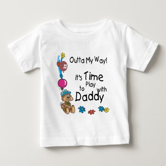 T-shirt Pour Bébé Il est temps de jouer avec Daddy2 (Devant)