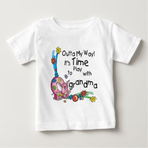 T-shirt Pour Bébé Il est temps de jouer avec grand-mère