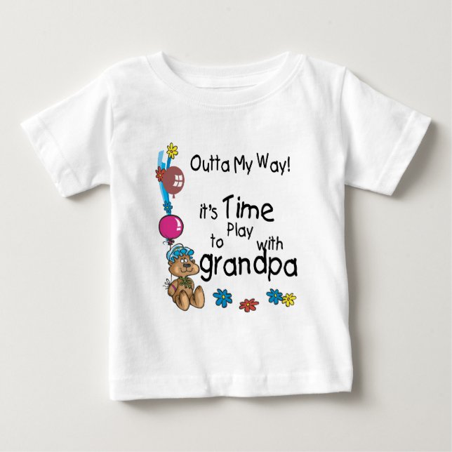 T-shirt Pour Bébé Il est temps de jouer avec grand-père (Devant)