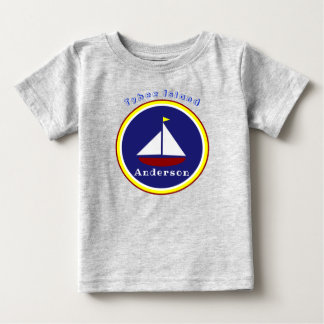 T-shirt Pour Bébé Île de Tybee Géorgie Bateau à voile mignon avec no