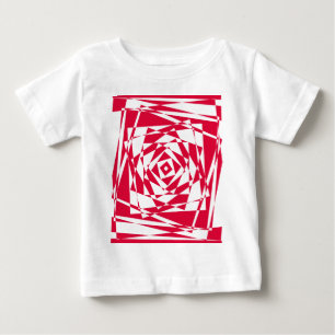 T-shirt Pour Bébé Illusion abstraite rouge blanc
