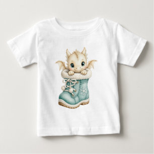 T-shirt Pour Bébé Illustration aquarelle de bottes de neige de bébé