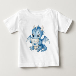 T-shirt Pour Bébé Illustration aquarelle d'un bébé dragon mignon d'h