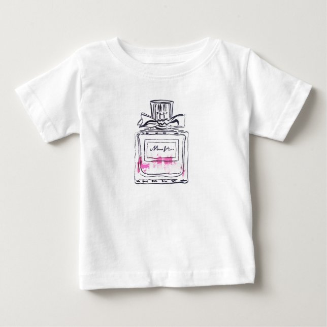 T-shirt Pour Bébé Illustration d'aquarelle de mode de bouteille de p (Devant)
