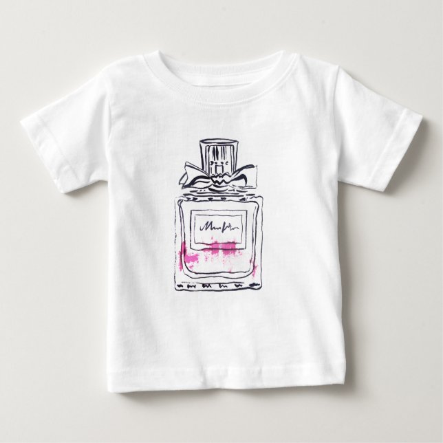 T-shirt Pour Bébé Illustration d'aquarelle de mode de la bouteille d (Devant)