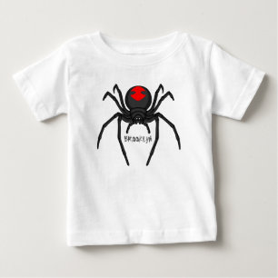 T-shirt Pour Bébé Illustration d'araignée noire effrayante
