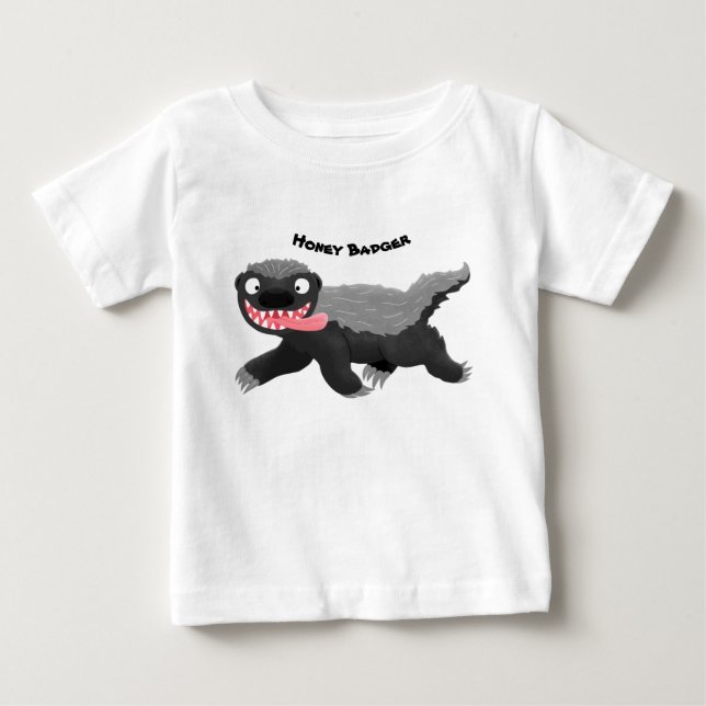 T-shirt Pour Bébé Illustration de blaireau au miel affamé (Devant)