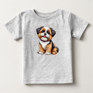 T-shirt Pour Bébé Illustration de charme d'un mignon chien