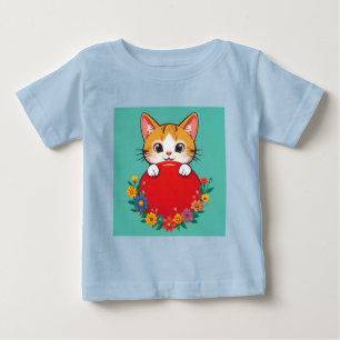 T-shirt Pour Bébé Illustration de chat mignon