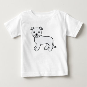 T-shirt Pour Bébé Illustration de chien Staffordshire Bull Terrier b