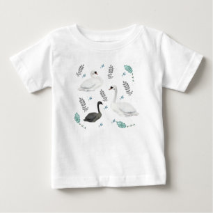T-shirt Pour Bébé Illustration de cygne de conte de fées botanique f
