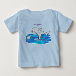T-shirt Pour Bébé Illustration de dauphins heureux adorables