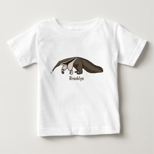 T-shirt Pour Bébé Illustration de dessin animé d'Anteater happy (Devant)