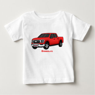 T-shirt Pour Bébé Illustration de dessin animé de camionnette rouge