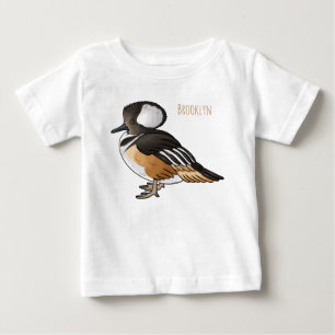 T-shirt Pour Bébé Illustration de dessin animé d'oiseau harle couron