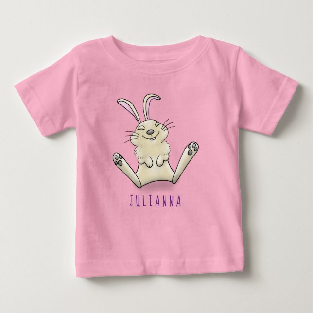 T-shirt Pour Bébé Illustration de dessin de lapin lapin mou (Devant)