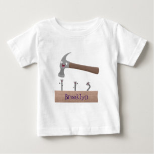 T-shirt Pour Bébé Illustration de dessin mignon, marteau et ongles
