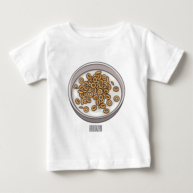 T-shirt Pour Bébé Illustration de dessin sur les céréales (Devant)