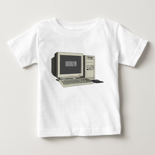 T-shirt Pour Bébé Illustration de dessin sur ordinateur (Devant)