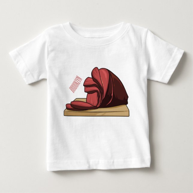 T-shirt Pour Bébé Illustration de jambon (Devant)