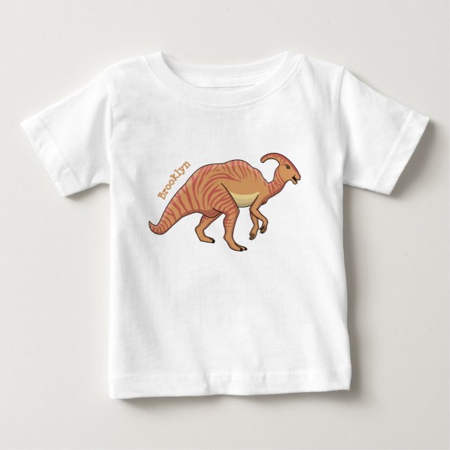 T-shirt Pour Bébé Illustration de la caricature de dinosaure du para (Devant)