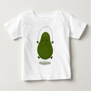 T-shirt Pour Bébé Illustration de la corde à sauter à l'avocat migno