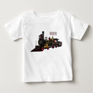 T-shirt Pour Bébé Illustration de la locomotive à vapeur
