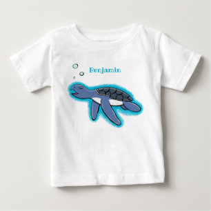 T-shirt Pour Bébé Illustration de la petite tortue de mer