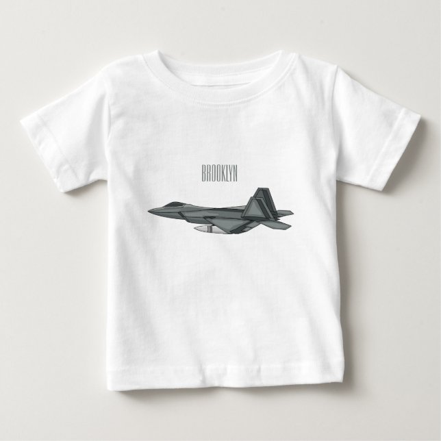 T-shirt Pour Bébé Illustration de l'avion de chasse (Devant)