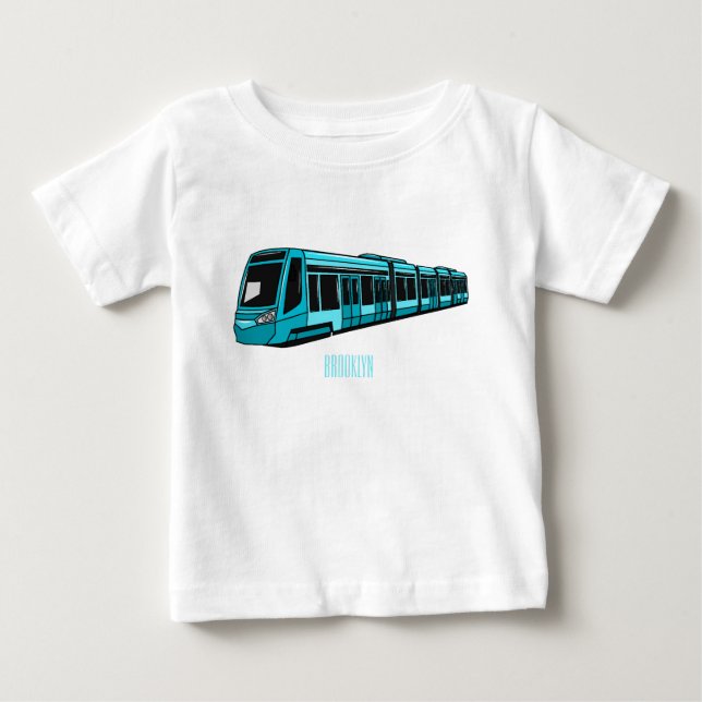 T-shirt Pour Bébé Illustration de locomotive électrique (Devant)